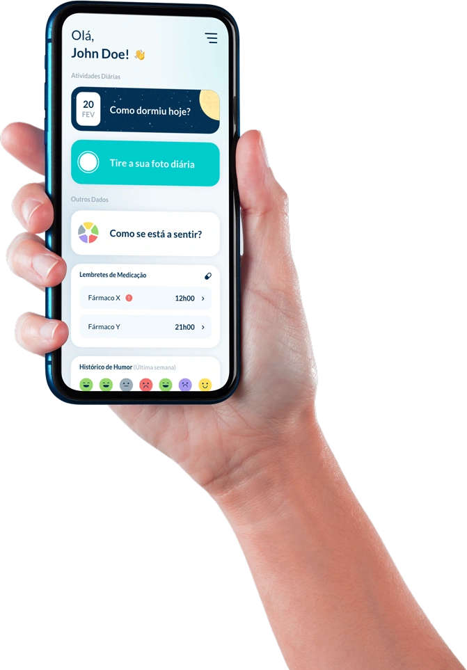 A aplicação Mind the App no ecrã de um telemóvel